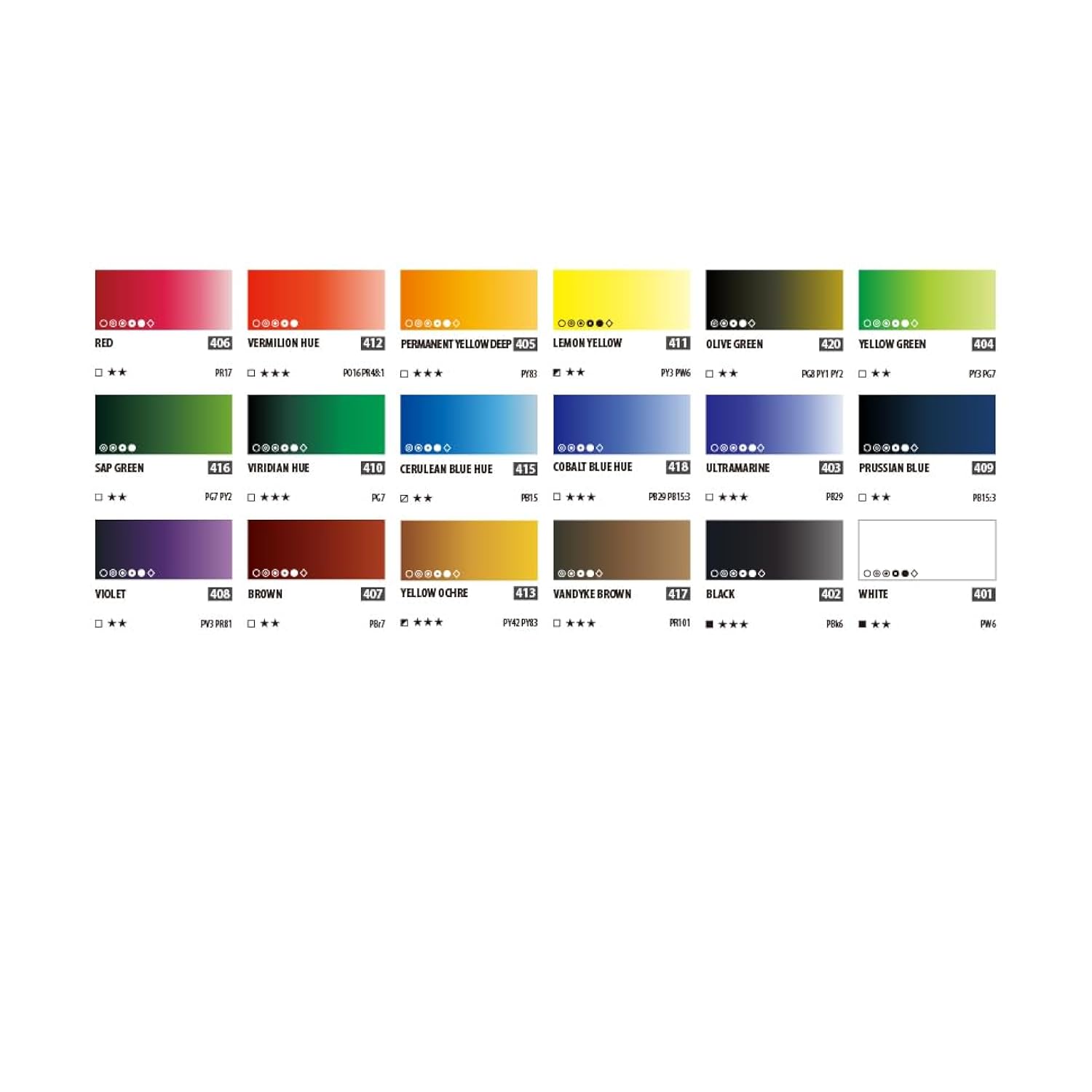 ShinHan Professional Paint Watercolor 7.5ml Tubes 18 Color Set