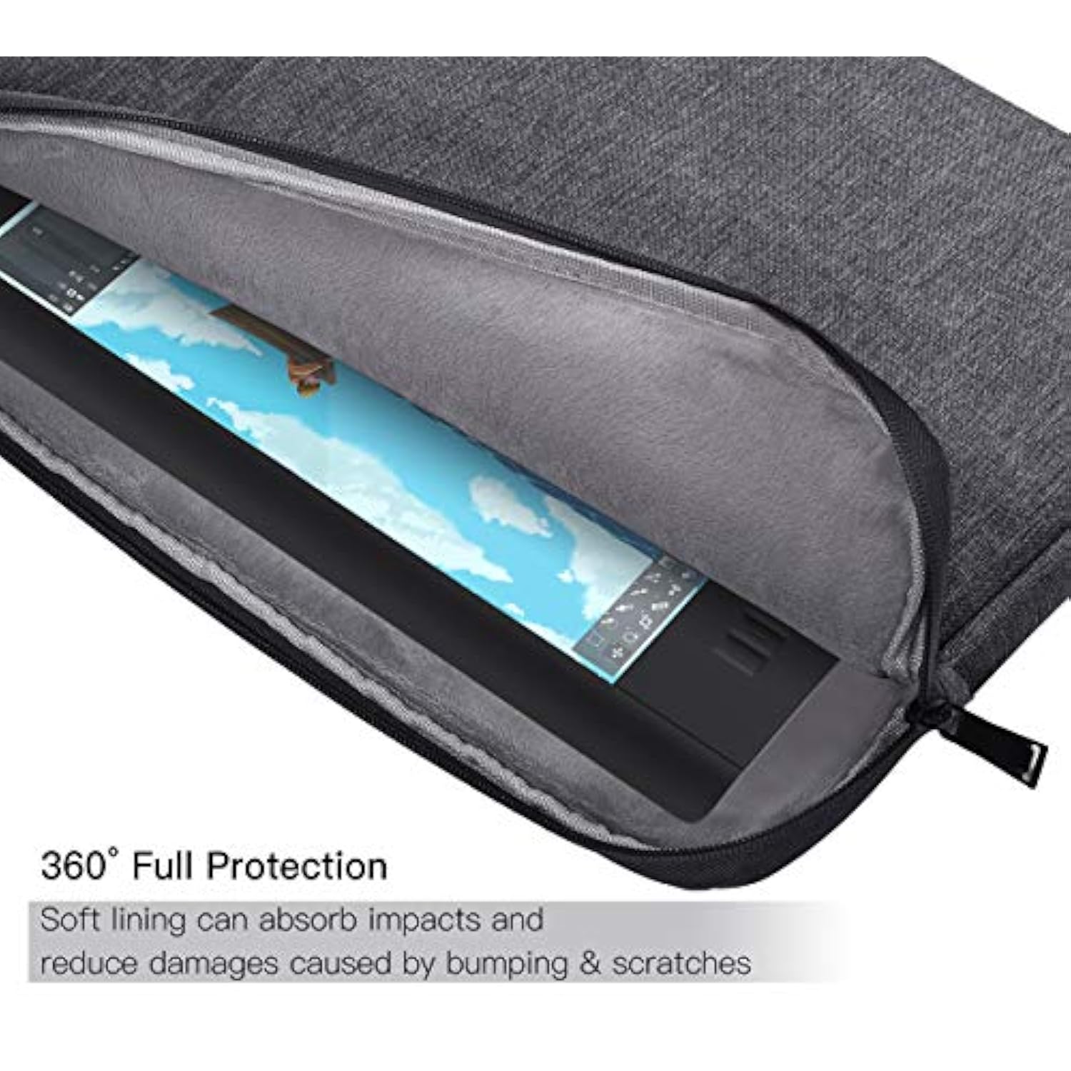 Drawing Carrying Tablet Sleeve Case For Xp-Pen Artist12 / Artist 13.3 Pro 13.3 Inch,Veikk A15, Compatible With Wacom Cintiq 13Hd, Huion Inspiroy H1161 Bag(Space Grey)