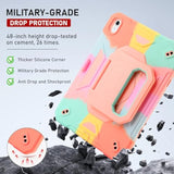 For (A16) 11Th Generation 11 Inch 2025/ Case 10.9 Inch 2022 With 360 Rotating Grip Magic Stand,Pen Slot/Key Chain/Shoulder Strap,Case For 10Th Gen (Colorful Pink)