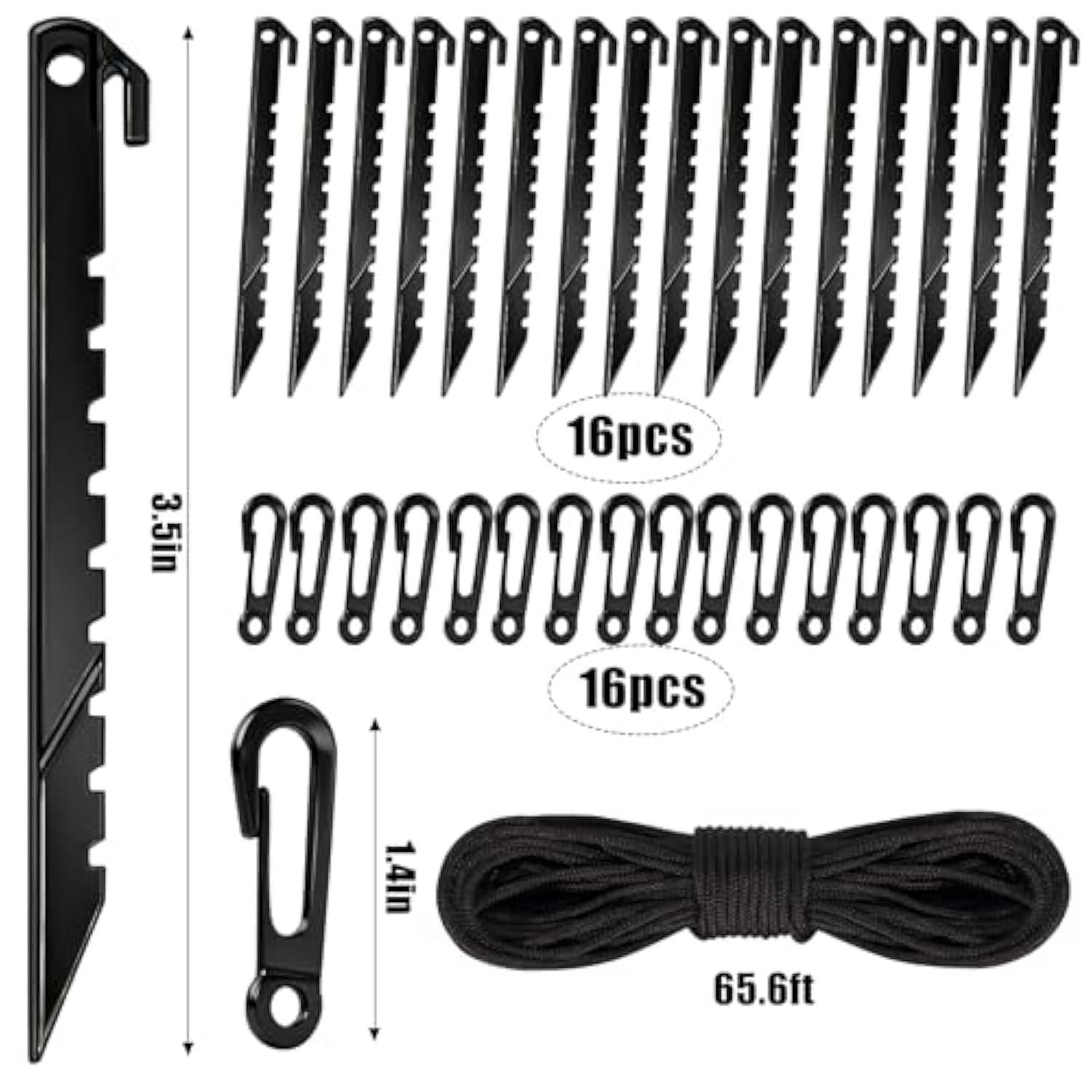 33Pcs Inflatable Stakes And Tether, Heavy Duty Plastic Tent Stakes With Hooks For Inflatables Spikes Replacement Hallowe