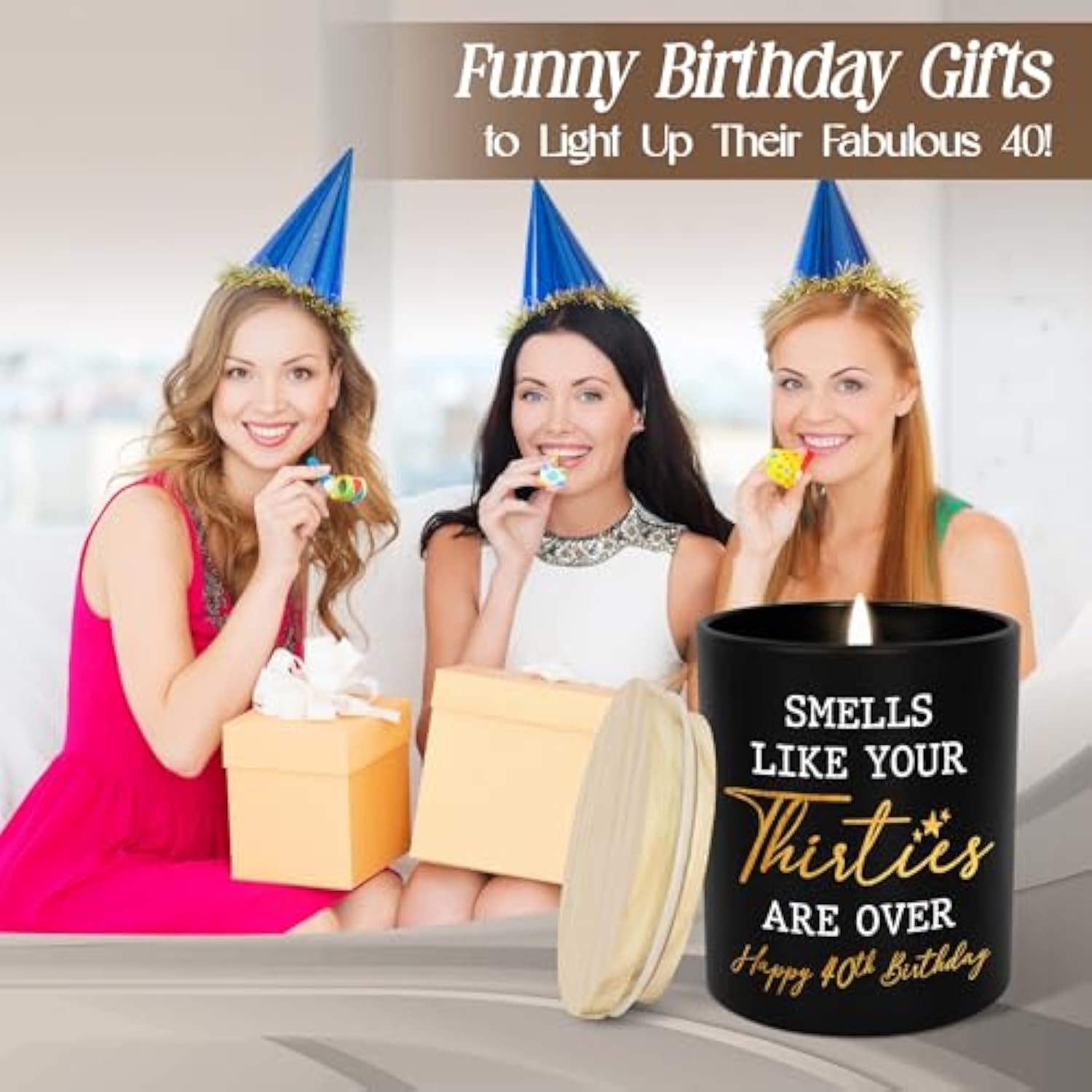 Christmas 40Th Birthday Gifts Men Women - Forty Vanilla Lavender Candle 10Oz - 1985 40Th Birthday Decorations For Men Women, 40 Year Old Bday Gifts For Friend Sister Wife Husband