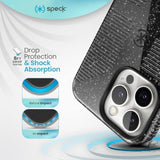 Speck CandyShell Grip Case - iPhone 16 Pro Max Case for Women and Men - Slim MagSafe - White/Black