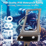 Waterproof Phone Pouch 2 Pack, IPX8 Universal Phone Dry Bag Case Floating Swimsuit Protector for Beach, Travel Essentials(Black)