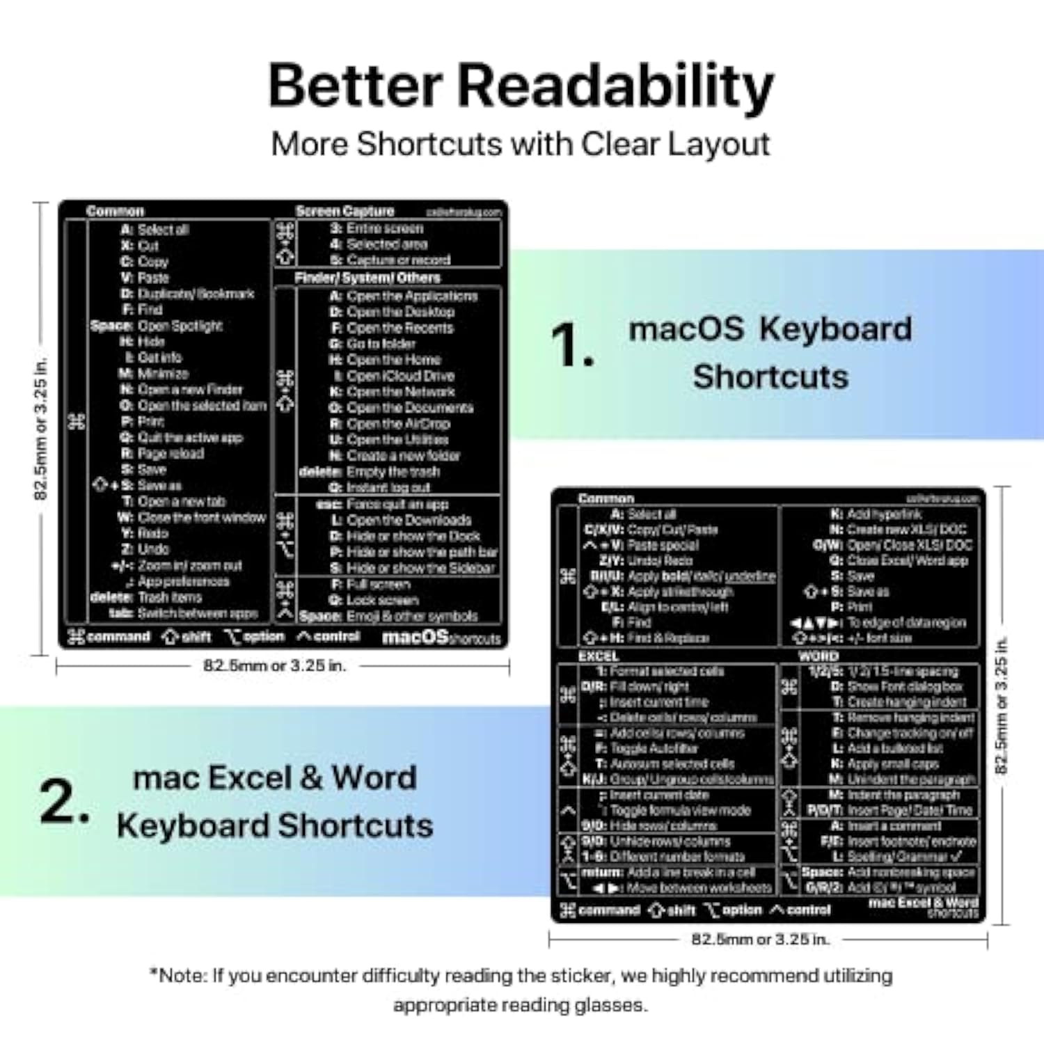 Mac Shortcuts Sticker (Os + Excel & Word) 2023, Afterplug Keyboard Shortcuts V