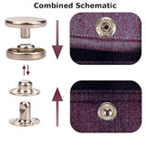 132 Sets Leather Snap Fasteners Kit, 12.5 Mm Metal Snaps Buttons Press