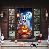 Ghost Pumpkin Halloween Door Cover 71×35 Inch Party Backdrop Decor