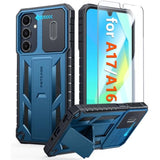 Samsung Galaxy A17 and A16 Phone Case with Slide Camera Cover in Blue