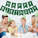 Green Happy Birthday Banner, Birthday Party Supplies for Boys & Girls