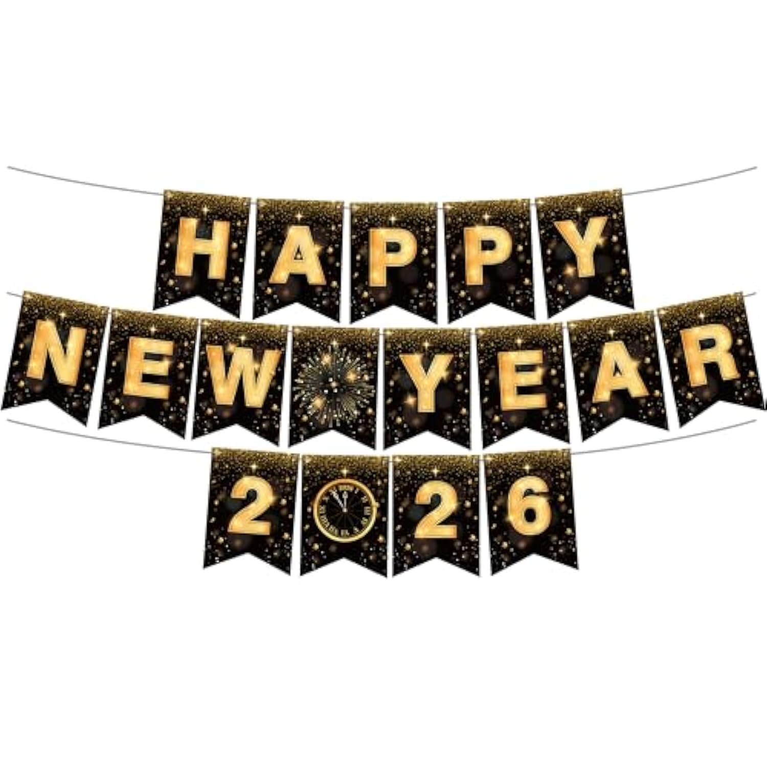 Happy New Year 2026 Banner Sign Party Backdrop Decor