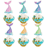 36Pcs Mermaid Tail Cupcake Toppers Mini Under The Sea Mermaid Tail Cake Topper Decorations Cupcake Picks For Ocean Theme Birthday Party Decoration Baby Shower Supplies