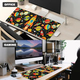 Cool Space Gaming Mouse Pad,12X31.5In Non-Slip Rubber Cosmic Desk Mat,Large Extended Mousepad For Office Home Laptop,Mice Pads Gifts,Game Lover Deskmat Decor (Colorful Rocket And Planet)