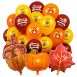 33 Pcs Thanksgiving Balloons Set 25 Inch Pumpkin Autumn Harvest Party Decorations
