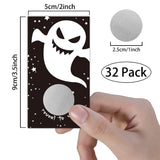 Spooky Ghost Party Game Scratch Off Cards?32 Pcs? Funny Halloween Activity For Groups Kids Adults Festive Raffle Tickets Black And White Party Favors Halloween Holiday Games Supplies