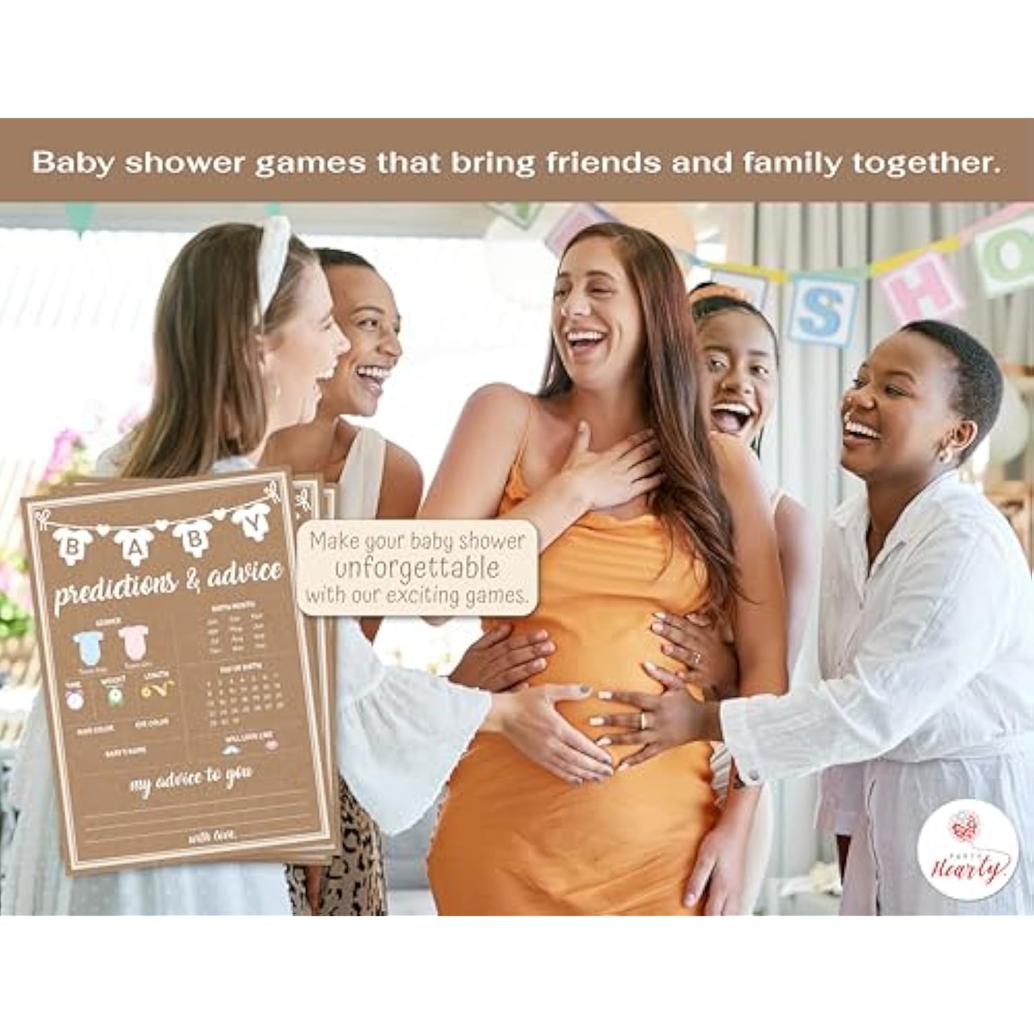 Baby Shower Games For Girl Or Boy, 50 Pcs Predictions & Advice Game, Fun Activity Cards, Gender Neutral, Baby Shower Ideas