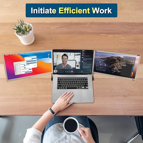 Laptop Screen Extender, 15.6 Inch Triple Screen Laptop Monitor Extender Fhd 1080P Hdmi Detached Extended Portable Dual Monitor For 12-17'' Laptops With Window,Mac,Android