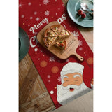 Red Santa Claus Christmas Table Runner - 13 X 72 Inch - Seasonal Winter Xmas Holiday Farmhouse Style Kitchen Dining Table Decoration For Indoor Outdoor Home Party