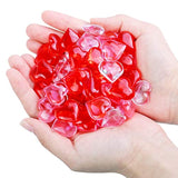 240 Pieces Red White Pink Acrylic Heart Gems 1 Lb Valentine'S Day Decoration Party Table Scatter Decorations With Round Box For Vase Fillers, Valentine'S Day, Wedding And Home Decorations