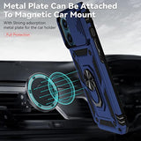 For Iphone 12 Pro Max Case With Camera Lens Cover Hd Screen Protector, Military Grade Drop Protection Magnetic Ring Holder Kickstand Protective Phone Case For Apple Iphone 12 Pro Max 6.7 Inch (Navy)