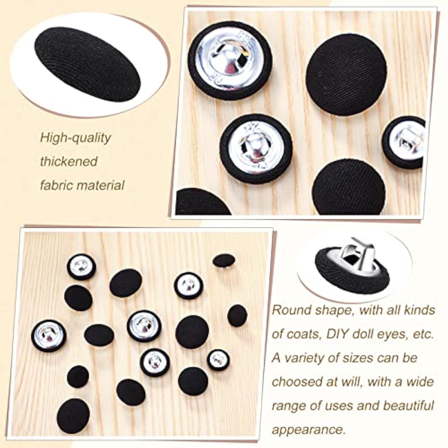 40 Pcs Tuxedo Suit Buttons Black Buttons Include 8 Jacket Front Button