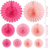 Hot Pink Paper Flower Birthday Decoration, Large Paper Fans Party Decoration,Giant Decorations Valentines Day Decorations For Birthday Baby Shower Graduation Galentine'S Day.