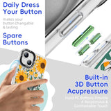 For Iphone 14 Case, [Crashproof 11Ft Military-Grade Drop Protection] [Anti-Yellowing & Anti-Peel] Clear Shockproof Tpu Bumper Slim Phone Case For Iphone 14 Cover Case-Sunflowers