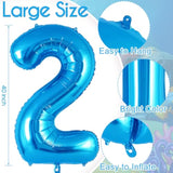 40" Blue Number 2 Balloon with Mini Ocean Balloons Under the Sea Birthday Decor