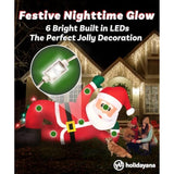 Christmas Inflatables Large 10 Ft Lounging Santa - Inflatable Outdoor Christmas Decorations Blow Up X-Mas Decorations Fo