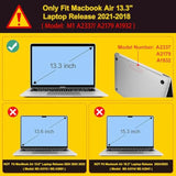 Case For Macbook Air 13 Inch M1 A2337 A2179 A1932,Hard Cover 2018-2021 Air 13-Inch With Touch Id, Exclusively Designed Protective Shell With Keyboard Skin+Screen Protector,Dahlia Flower C035