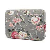kayond Gery Rose Patten Canvas Water-Resistant 15.6 Inch Laptop Sleeve case for 15inch 15.4inch 15.6inch Notebook Computer