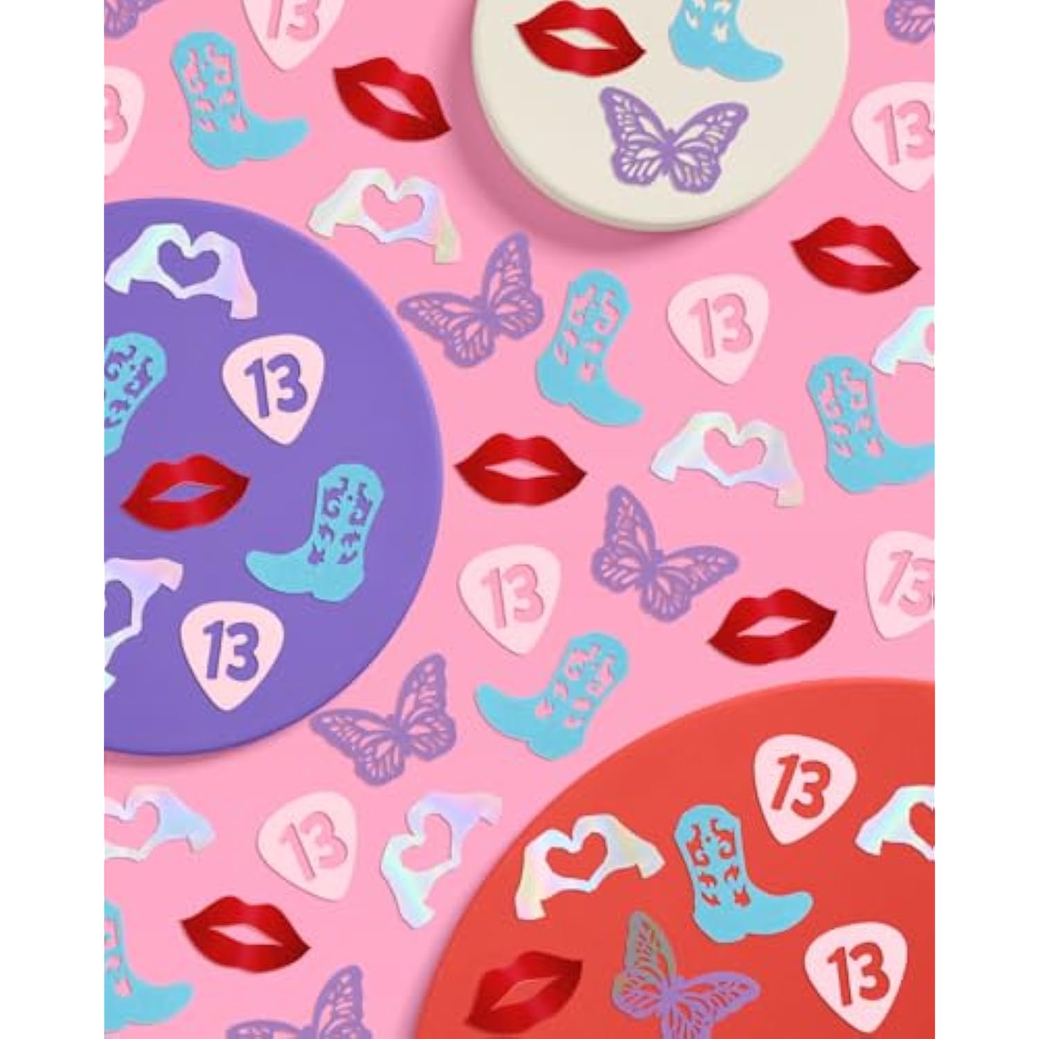 Eras Party Confetti - 200 Pcs | Concert Tablescape, Bachelorette Table Decor, Birthday Decorations, Cute Pink Bday Supplies