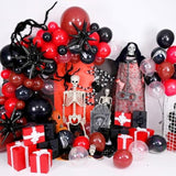 Halloween Balloon Arch Garland Kit Dark Red Black Burgundy Latex Foil Party Decor