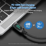 100W Usb C To Usb C Cable,[6.6Ft,2-Pack],Nylon Braided Fast Charging Cable Wit