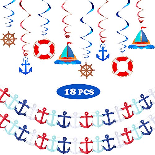 18 Pieces Nautical Party Decorations Cruise Door Banner