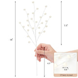Christmas Berries Picks Set Of 12 Xmas Tree Decorations 14Inches White Holly Berry Stems Decorative Artificial Floral Picks For Holiday Wreath Garland Floral Table Arrangement Decor