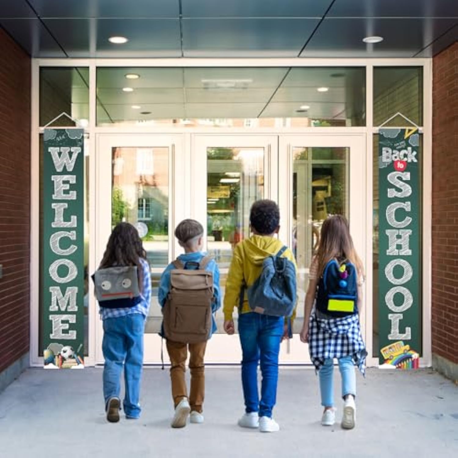 Welcome Back to School Banner - First Day Porch Sign for Classroom Decor