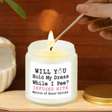 Scented Candle Matron Of Honor Proposal Gifts - Lavender Soy Wax Candle - Bridesmaid Proposal Gifts - Will You Be My Matron Of Honor Gift For Friends Girls Women 4Oz