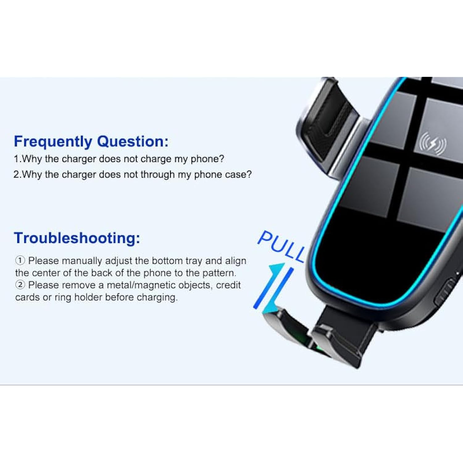 Car Drive Smarter - 15W Fast Charging Phone Holder 15W Fast Charging Phone Holder for 15/14/13/12/11 Pro Max, Samsung S23/S22/S21/S20 Note 20, Google Pixel, LG, Black