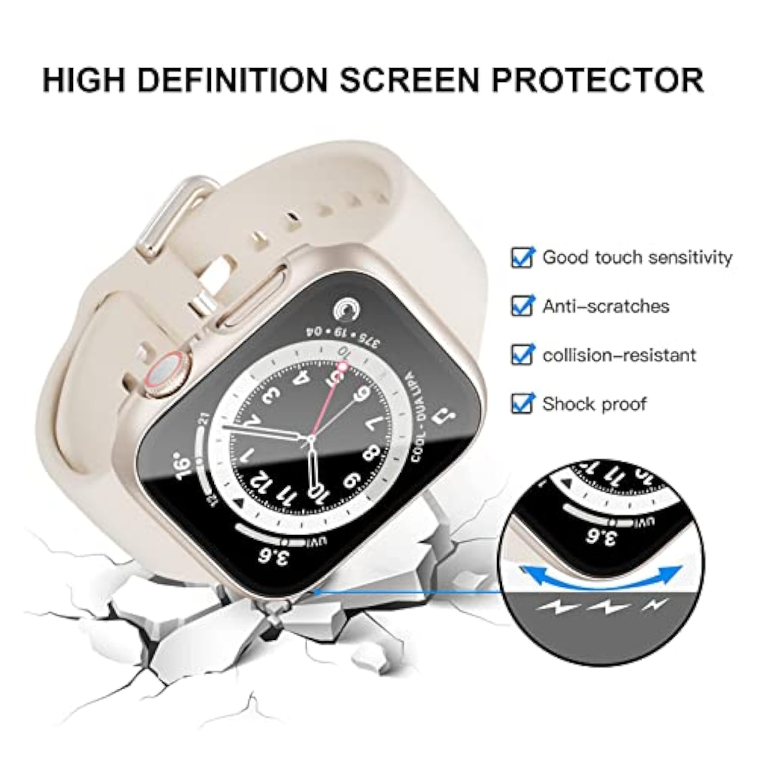 10 Pack Case For Apple Watch Series 3/2/1 38Mm With Tempered Glass Screen Protector, High Definition Scratch Resistant Hard Pc Bumper Cover For Apple Watch Accessories (10 Colors, 38Mm)