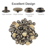 200 Pieces (50 Sets) 15Mm Leather Snap And Fastener Kit 5/8 Inches (15