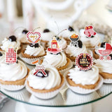 Bbq Baby Shower Decorations - 40Pcs Baby Q Baby Shower Decorations Cupcake Toppers Cupcake Picks Cake Decor Barbeque Picnic Themed Party Supplies Summer Gender Reveal Party Decor