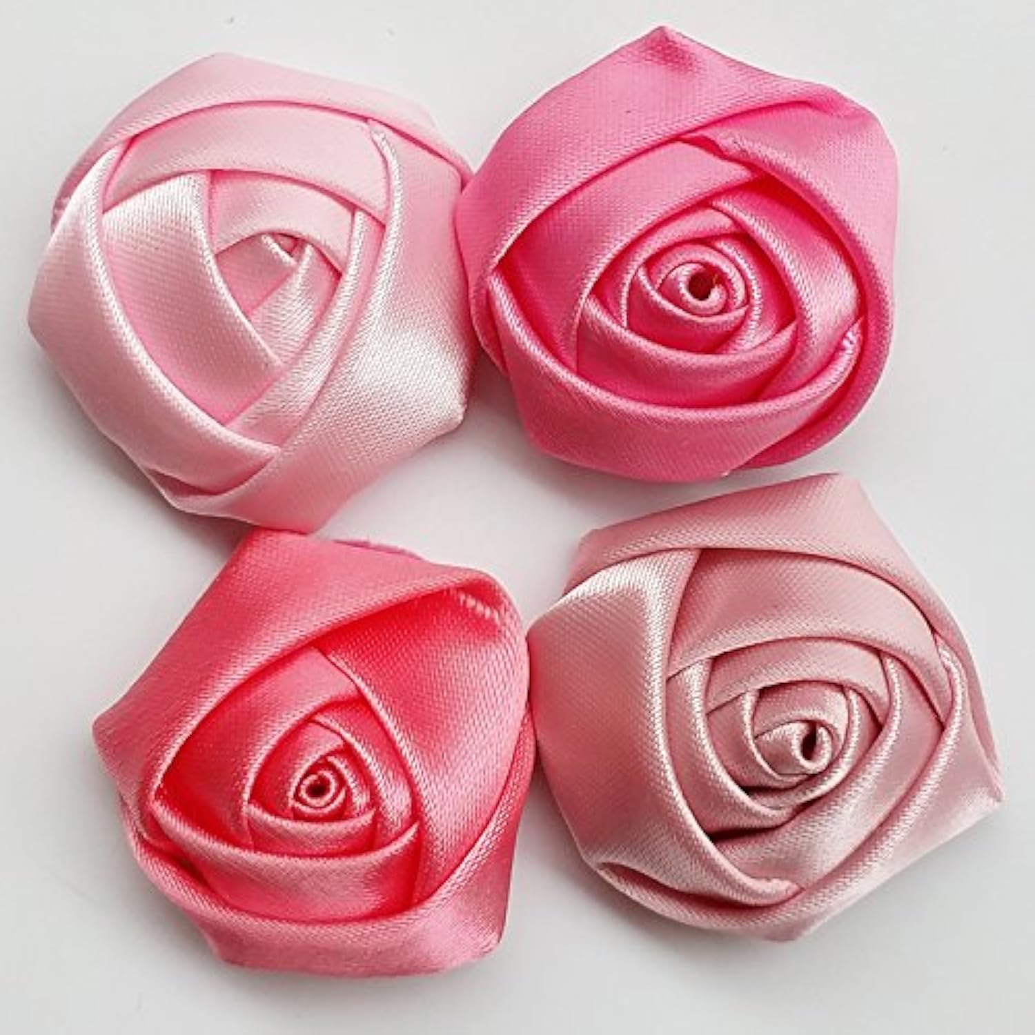 30Pcs Assorted Satin Ribbon Rose Flowers Bows Craft Mix Lots (Ribbon R