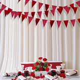 30ft Red Glitter Triangle Banner Metallic Pennant Bunting for Party Decorations
