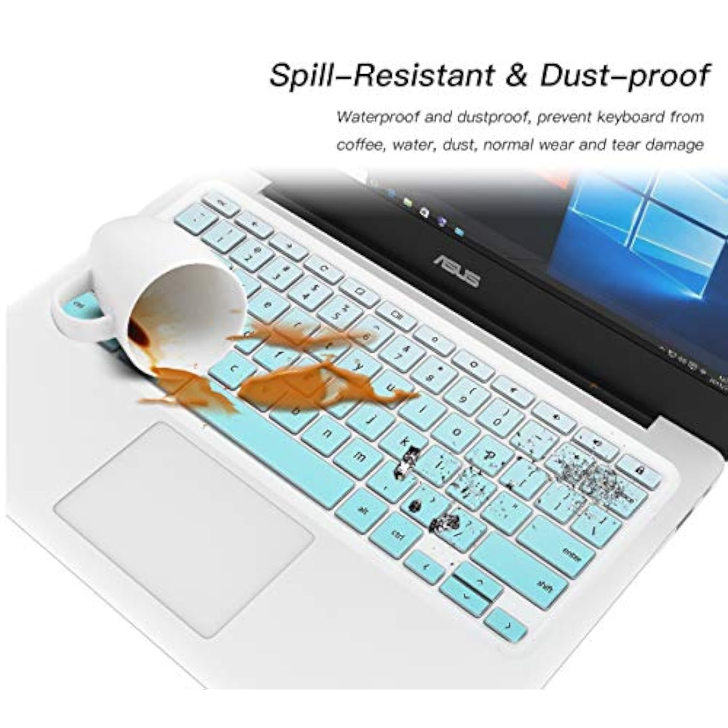 Premium Keyboard Cover For Asus Chromebook Flip C433 C434 2 In 1 14" Laptop, C