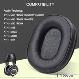 Ath-M50X Ear Pads - Replacement Earpads For Audio Technica Ath M50Xbt M50Rd M40X M30X M20X Msr7 Sx1 Headphones(Black)