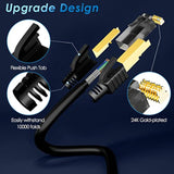 Cat 7 Ethernet Cable 10 Feet (10 Pack), Multi Pack High Speed Internet Cord, Cat7 Rj45 Lan Network Cable, Triple Shielding Sftp 10Gbps 600Mhz Patch Cable, Compatible With Cat6A Cat6 Cat5E Cat5 Cable