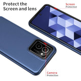 HMD Vibe N159V Phone Case with Tempered Glass Dual Layer Shockproof Blue