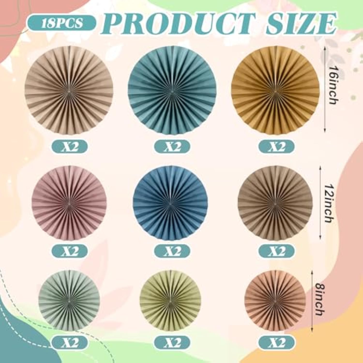 18 Pcs Boho Hanging Paper Fans Decor Back To School Paper Fans Round Garlands Bulletin Board Classroom Decorations For Party Supplies Classroom Decor