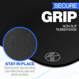 Metallic Coated Hard Surface Mouse Pad (L) - High Performance - Strong And Durable - Smooth Glide Surface Friction, Non-Slip Thin Mousepad For Office And Gaming (Metallic Black)