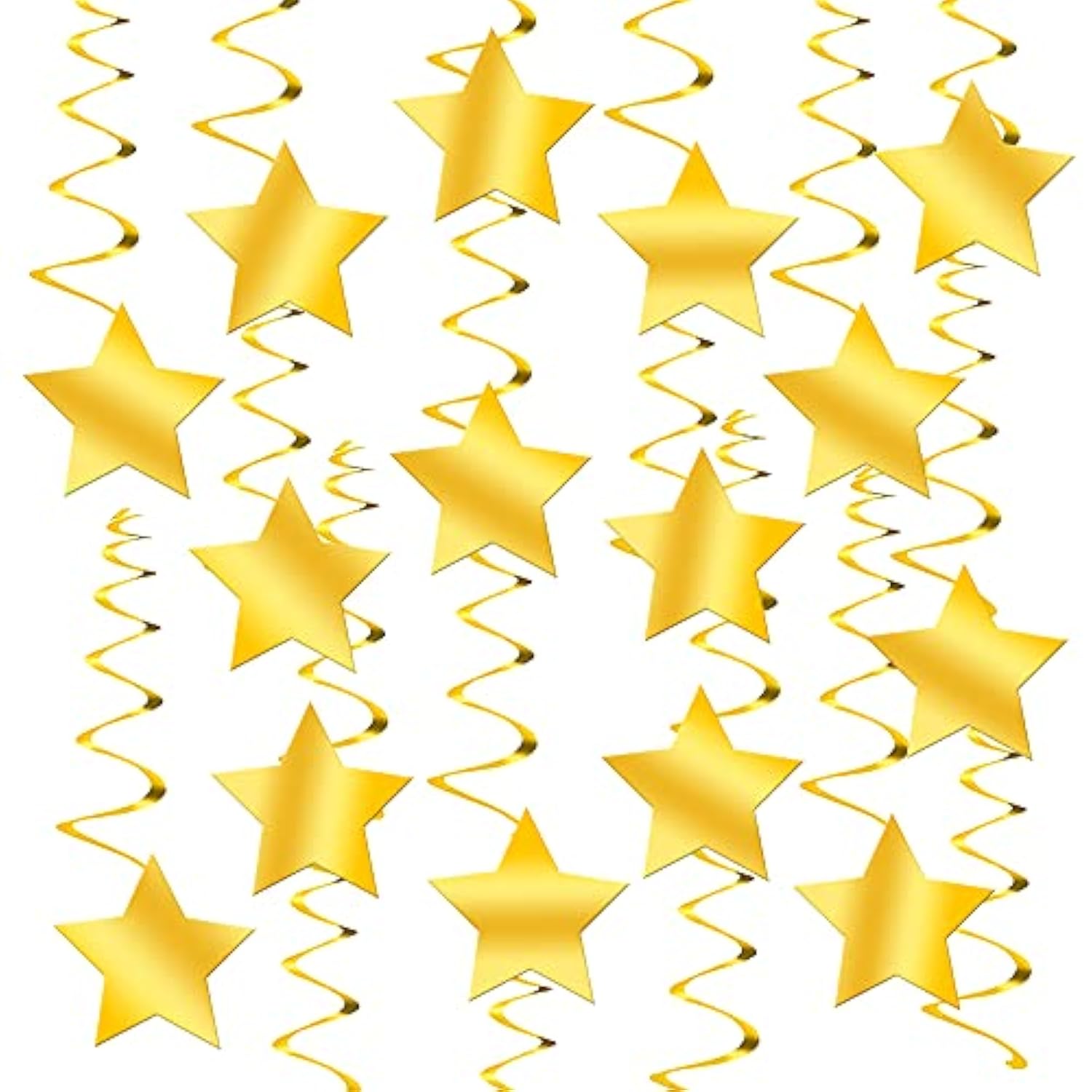 30-Pack Gold Star Hanging Swirls Party Decorations New Years Eve 2026