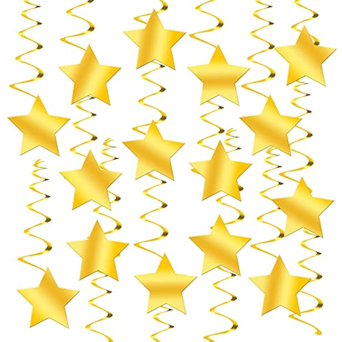 30-Pack Gold Star Hanging Swirls Party Decorations New Years Eve 2026